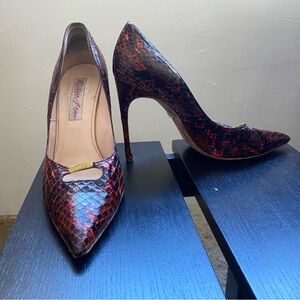 Kendall Miles - Michelle Snake Embossed Leather Pumps